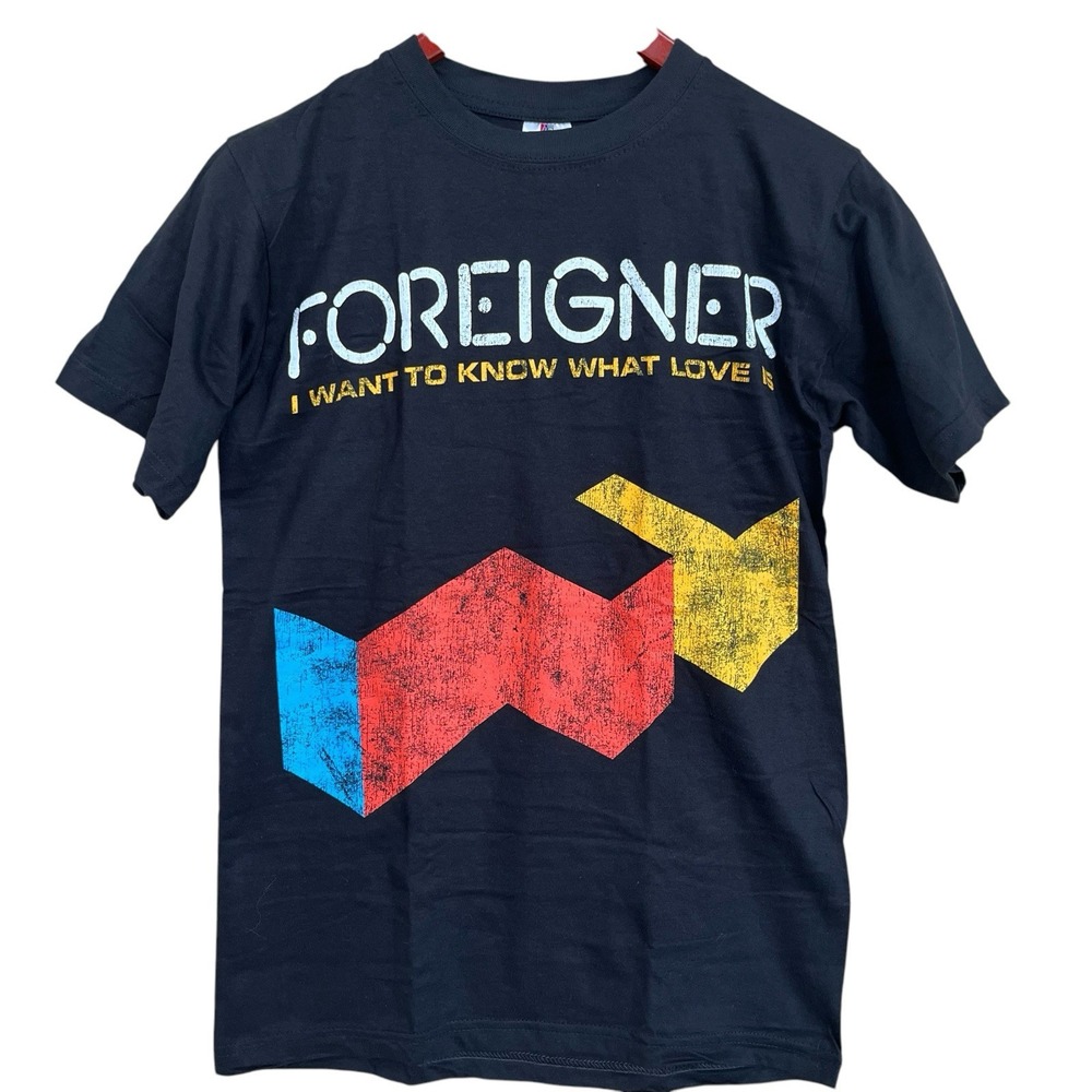 Foreigner Band T Shirt Men Small S Black I Want To Know What Love Is Vintge Rock